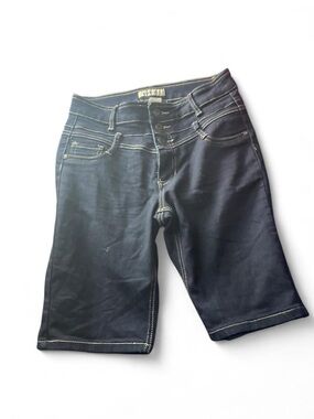 Blue Spice Dark Blue Cropped Denim Bermuda Jeans